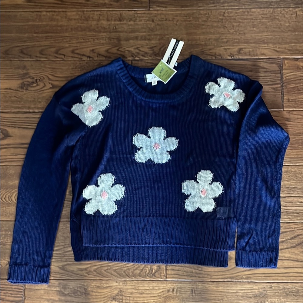 Navy Floral Women's Sweater